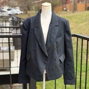 FREE PEOPLE Betty Solid Blazer - Navy
Size XL